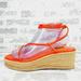 Nine West Shoes | New Nine West Womens Alexx3 Strappy Platform Casual Wedge Sandals Shoes M514 | Color: Orange/Red | Size: 10