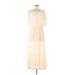 Nine West Casual Dress - Midi Scoop Neck Short sleeves: Ivory Dresses - Women's Size Medium