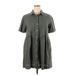 Terra & Sky Casual Dress - Shirtdress: Gray Dresses - Women's Size 0X