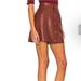 Free People Skirts | Free People Maisie Button Front Faux Leather Mini Skirt | Color: Brown | Size: 6