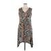 SOHO Apparel Ltd Casual Dress: Brown Baroque Print Dresses - Women's Size X-Large