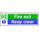 [WOOTTON INDUSTRIES LIMITED UK] MULTIPACK 5x 300mm x 100mm Fire Exit Keep Clear Sign [5 x Semi Rigid Plastic Signs] WIL3804