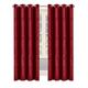 OpulentDreams Blackout Curtains - Thermal Ring Top Window Curtains for Bedroom & Living Room - Includes Two Tie Backs - Pair of Panels (66" x 72" (167 x 183 cm), Red - Eyelet)
