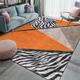 RUGMRZ Living Room Rug Large Rug rugs for fireplaces 250x300CM carpet rugs for living room orange Zebra pattern easy to clean carpet soft rug livingroom rug large