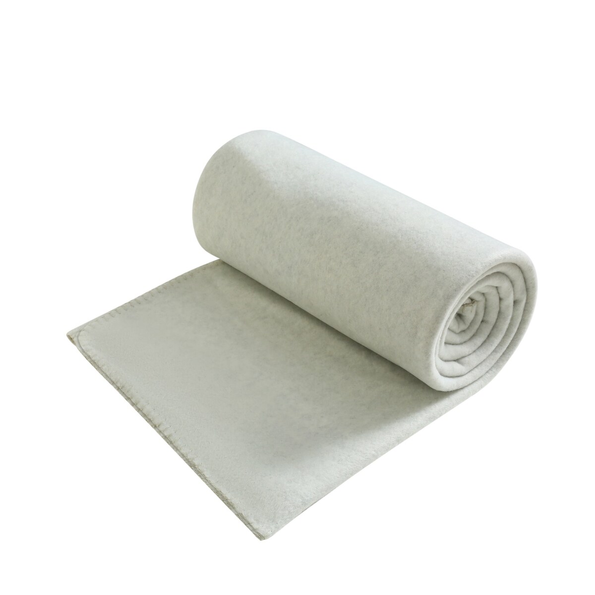 wometo PREMIUM Fleecedecke melange OEKO-TEX 130x160 ca. 550g extra dick - weiß meliert (Bi-Color) mit Anti-Pilling und Qualitäts-Kettelrand weiß Image