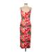 Shein Casual Dress - Midi Scoop Neck Sleeveless: Pink Floral Dresses - New - Women's Size Large