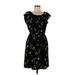 LC Lauren Conrad Casual Dress - Party Scoop Neck Short sleeves: Black Dresses - Women's Size Medium
