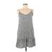 Shein Casual Dress - Mini V-Neck Sleeveless: Gray Dresses - Women's Size 8