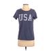 Grayson Threads Short Sleeve T-Shirt: Blue Tops - Women's Size Small