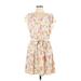 LC Lauren Conrad Casual Dress - Popover: Ivory Acid Wash Print Dresses - Women's Size Large