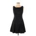 Bebe Casual Dress - A-Line Scoop Neck Sleeveless: Black Solid Dresses - Women's Size 8