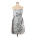 Alfred Sung Cocktail Dress - Bridesmaid: Silver Dresses - New - Women's Size 18