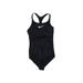 Nike One Piece Swimsuit: Black Chevron/Herringbone Swimwear - Women's Size X-Large