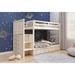 OS Home and Office Furniture Solid Pine Mission Staircase Twin over Twin Bunk Bed with Seven Drawers in Light Ash