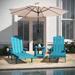 3pc Adirondack Lounge Set with 2 Indoor/Outdoor Lounge Chairs, Side Table