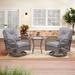 Swivel Rocker Patio Chairs,with Thickened Cushions and Glass Table ﻿ - 28.7*25.1*33.8