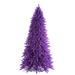 Vickerman 4.5' Flocked Purple Slim Fir Artificial Christmas Tree, Purple Dura-lit LED Lights