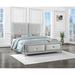 Elora Silver Panel Bed with Tufted Headboard