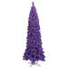 Vickerman 4.5' Flocked Purple Pencil Fir Artificial Christmas Tree, Purple Dura-lit LED Lights
