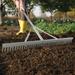 Pure Garden 36in Landscape Rake - Aluminum Metal Rake and Lawn Care Gloves