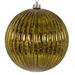 Vickerman 6" Olive Shiny Lined Mercury Ball Ornament, 4 per bag.