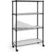 CAPHAUS Height -Adjustable Shelving Unit w/ Wheels Wire/Metal/Steel in Gray/White/Black | 56 H x 36 W x 14 D in | Wayfair RWW-CH36144WL-SV