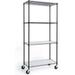 CAPHAUS Height -Adjustable Shelving Unit w/ Wheels Wire/Metal/Steel in White/Black | 72 H x 36 W x 18 D in | Wayfair RWW-CH36184HDWL-BK