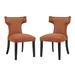 Lefancy.net Lefancy Curve Dining Side Chair Fabric Set of 2 in Orange | Wayfair 665924606105