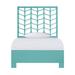 David Francis Furniture Ivy Open-Frame Bed Wood/Wicker/Rattan in Blue | 60 H x 42 W x 78.5 D in | Wayfair B5057BED-T-S135