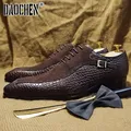 Scarpe Oxford da uomo di lusso stringate con punta divisa nero marrone scarpe eleganti da uomo in