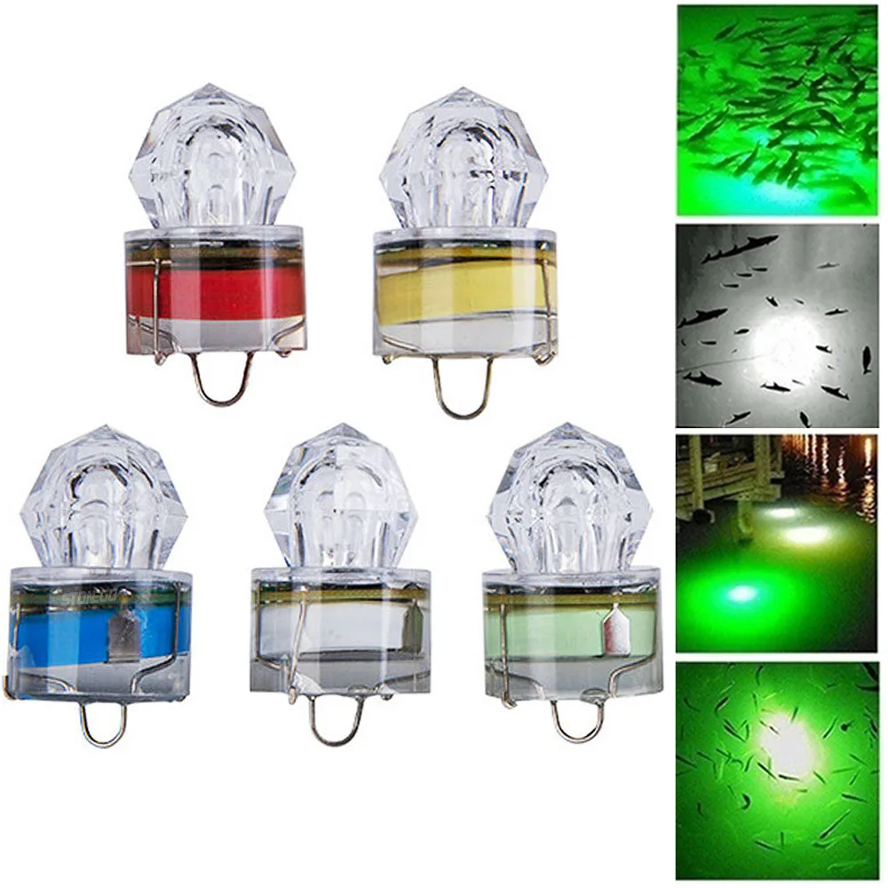 FLYSAND LED Angeln Lampe Unterwasser Diamant Form Blitzlicht Zieht Tintenfisch Angeln Köder Tackle Angeln Werkzeuge Image