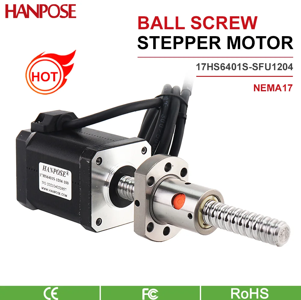 Hanpose nema17 Schrittmotor 17hs6401s-sfu1204 Kugel umlaufs pindel motor 600-1,7mm 42x60mm 4-adrig 0,7a 70n. cm für 3D-Druckerzubehör Image