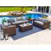 Latitude Run® Centralmont Wicker/Rattan 6 - Person Seating Group w/ Cushions Synthetic Wicker/All - Weather Wicker/Wicker/Rattan in Gray | Outdoor Furniture | Wayfair