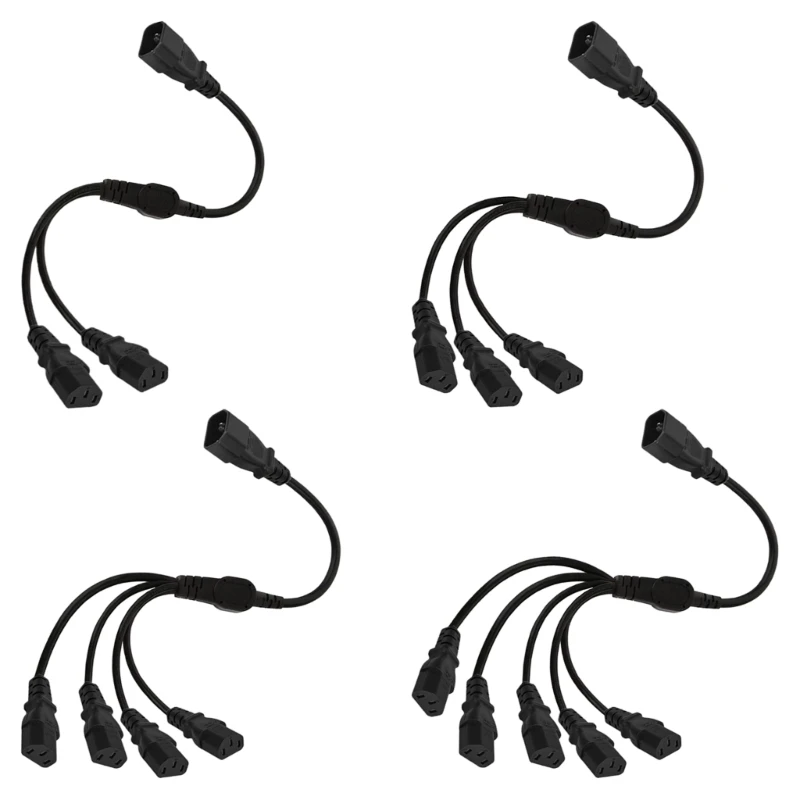 3-poliges C14-auf-IEC320-C13-Stecker-Adapterkabel, Stecker auf Buchse, Konverterkabel, Y-Splitter, Stromkabel Image