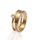 Luxus Shiny Rotierenden Kreis Kristall Hochzeit Ringe Edelstahl Liebe Ring Für Männer Frauen
