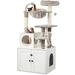 Tucker Murphy Pet™ Emuel 54.68" H Cat Tree in Gray/Brown | 54.68 H x 19.69 W x 23.58 D in | Wayfair 4630AC2345DC4F7C9F95CD6A350249EC