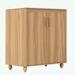 Hokku Designs Raghida Freestanding Bathroom Cabinet Solid Wood/Manufactured Wood in Brown | 34.4 H x 30 W x 18.3 D in | Wayfair
