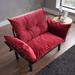 Union Rustic Sona Modern Extra-wide Metal-legged Cushioned Loveseat Velvet in Red | 35 H x 49 W x 24 D in | Wayfair