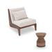 Accent Chair - Loon Peak® Janelee 24.02" Wide Armless, Solid Wood in Brown/White | 26.77 H x 24.02 W x 29.13 D in | Wayfair