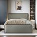 Latitude Run® Metal Bed w/ Under Bed Storage, Curved Upholstered Headboard & Footboard in Gray | Full/Double | Wayfair