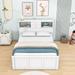 Latitude Run® Tatoro Full Size Wood Pltaform Bed w/ Twin Size Trundle, Shelves & Drawers in White | 37 H x 60 W x 88 D in | Wayfair