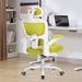 Latitude Run® Leonina Ergonomic Mesh Office Chair w/ 3D Adjustable Lumbar Supportand Flip-Up Armrest Upholstered in White/Yellow | Wayfair