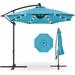 Latitude Run® 10Ft Solar LED Offset Hanging Market Patio Umbrella For Backyard, Poolside, Lawn & Garden W/Easy Tilt Adjustment, Shade | Wayfair