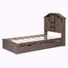 Latitude Run® Wood Platform Bed w/ House-shaped Storage Headboard & 2 Drawers | 48.8 H x 40.6 W x 80 D in | Wayfair