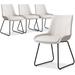 Orren Ellis Dining Chair Set Of 4, Modern Kitchen Faux Dining Room Chair For Kitchen Living Dining Room (4 Off-white w/ Black Legs) | Wayfair
