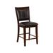 Red Barrel Studio® Farmhouse Style 2Pc Dark Brown Espresso PU Counter Height Chair Bar Stool Footrest Faux Leather Fabric Upholstered Back Seat Wooden Furniture | Wayfair