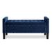 Red Barrel Studio® Upholstered Tufted Button Storage Bench w/ Nails Trim Wood/Velvet in Blue | 22 H x 48 W x 18.5 D in | Wayfair