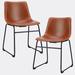 17 Stories 18 inch Counter Height Bar Stools Faux Leather Barstools Upholstered/Metal in Brown | 31 H x 20 W x 18 D in | Wayfair