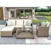 Winston Porter Patio Furniture Sets, 4 Piece Conversation Set Wicker Ratten Sectional Sofa w/ Seat Cushions | Wayfair