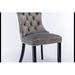 House of Hampton® Tufted Solid Wood Velvet Dining Chair w/ Wood Legs Nailhead Trim 2-Pcs Set Wood/Upholstered/Velvet in Gray/Black | Wayfair
